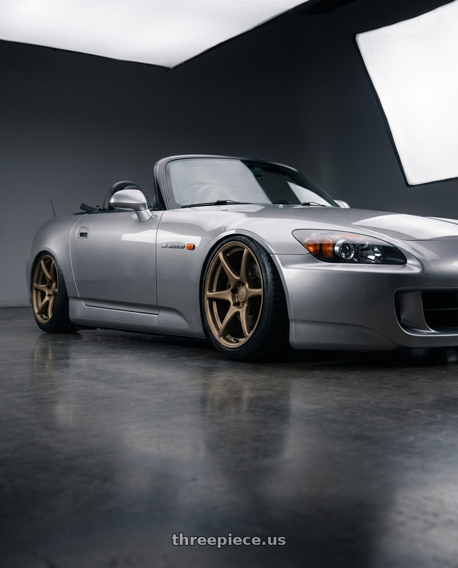 2009 Honda S2000 with Kansei K11B Tandem 5x114.3 18x9.5 22 Bronze wheels