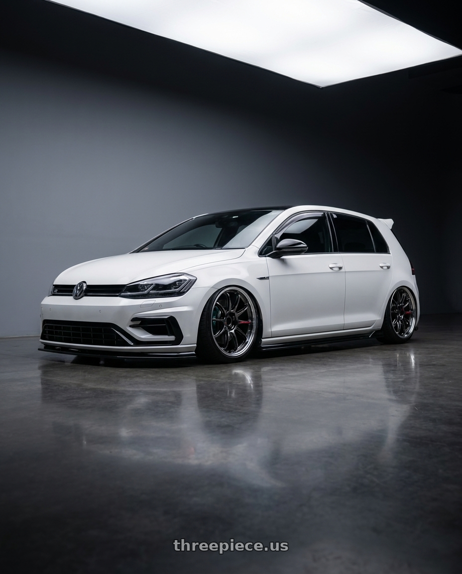 Golf r 2018 mk7.5 with Work Emotion Zr10 5x112 18x8.5 +38 Glim Black Diamond Rim cut wheels