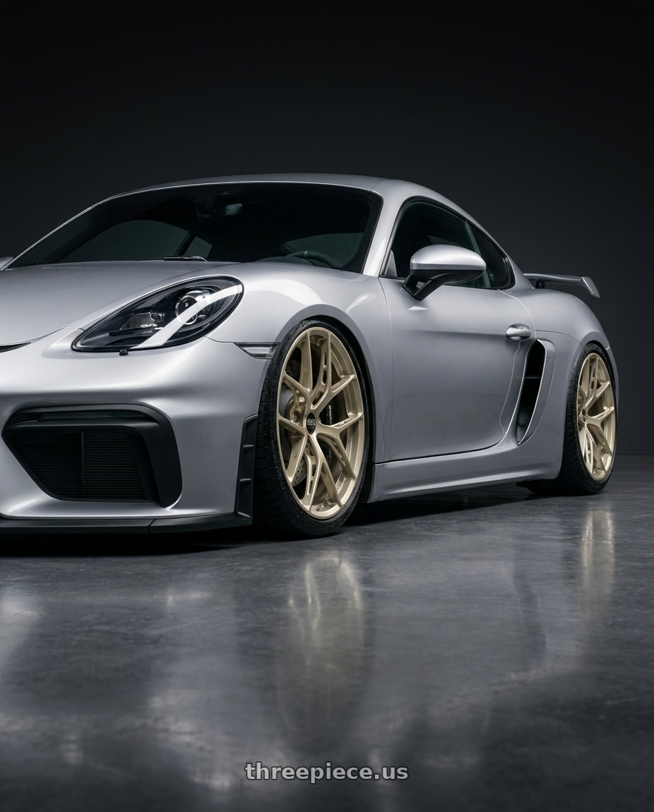 2023 718 gt4 with BBS FI-R Evo 5x112 19x9.5+15 White Gold wheels