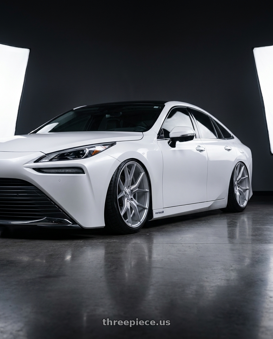 2021 Toyota mirai with DOLCE PERFORMANCE ELEMENT 5x120 19x9.5 +40 Gloss Silver Machined Face wheels