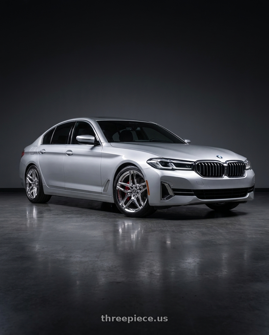 2021 bmw 530xdrive with HERITAGE WHEEL EBISU MONOC 5x112 19x8.5 +35 CHROME wheels