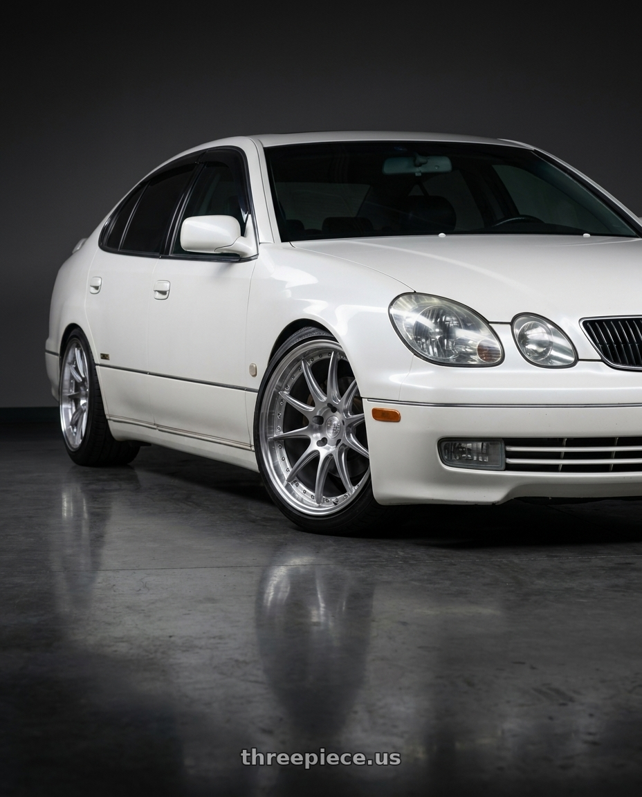 2001 Toyota Aristo V300 with Aodhan DS07 5x114.3 18x9.5+30 Silver w/Machined Face wheels