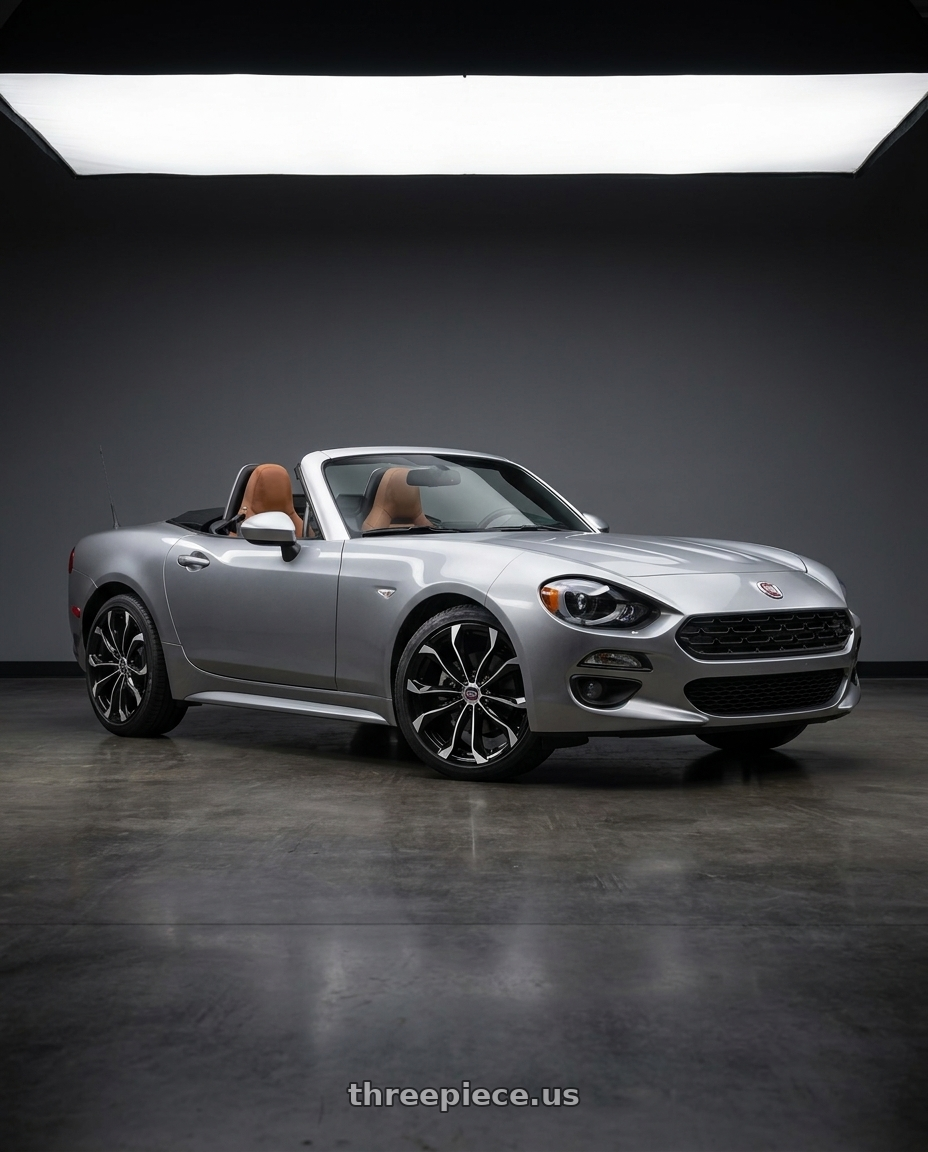 2017 fiat spider 124 with Spec-1 SP-44 4x100/4x114.3 17x7.5 +35 Gloss Black & Machined wheels