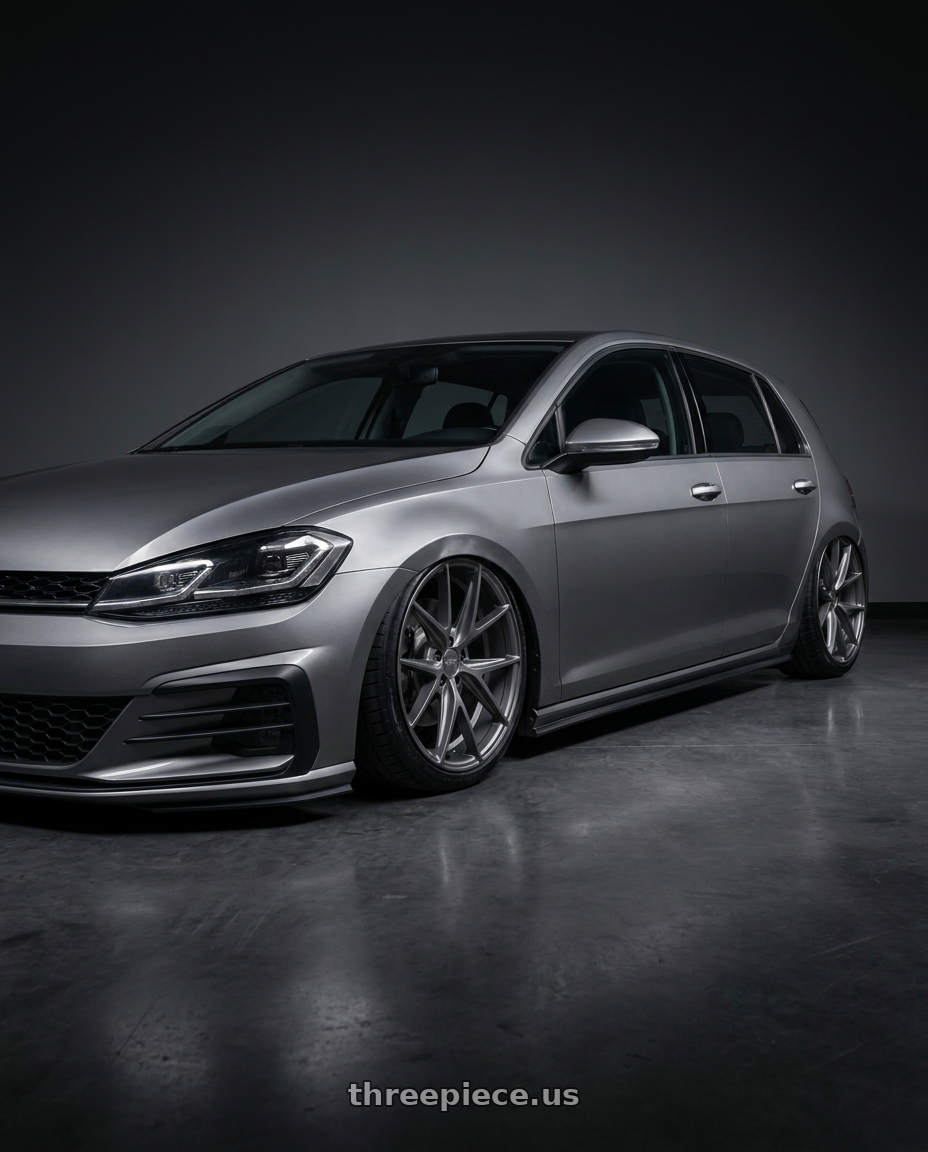 2019 Volkswagen GTI MK7 with Niche 1PC M116 MISANO 5X112 19X9.5 +50 MATTE GUN METAL wheels