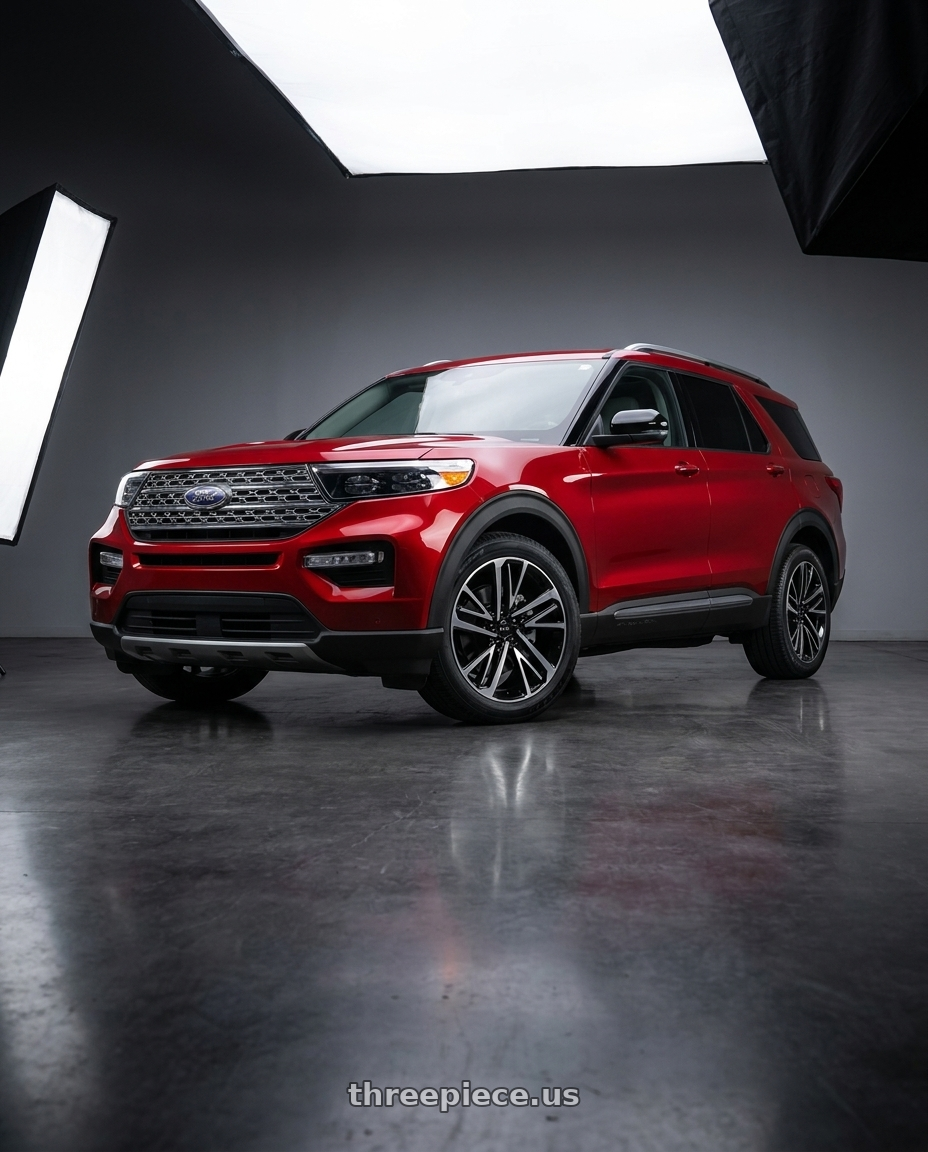 2026 ford explorer with RTX Knight 5x114.3 18x7.5 +40 Gloss Black Machined wheels