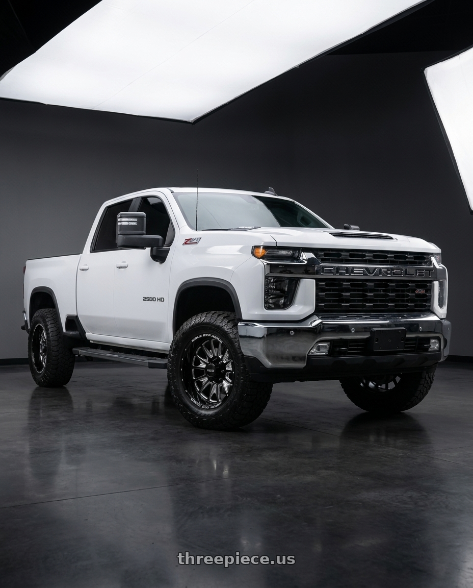 2023 Chevy 2500 with WELD Off-Road Scorch 8x180 20x9 +20 Gloss Black/Milled wheels