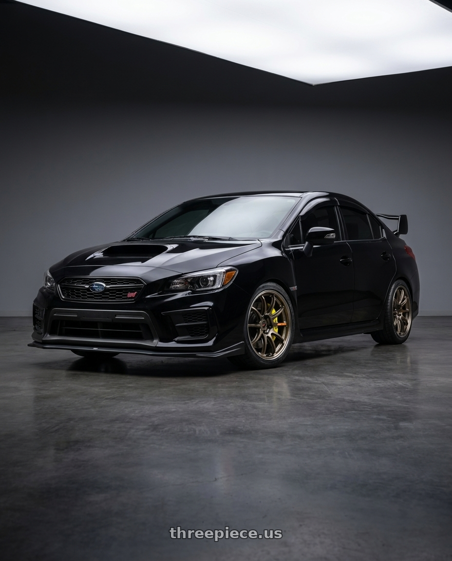 2021 Subaru WRX STi Limited with Work Emotion Zr10 5x114.3 19x9.5 +38 Titanium Diamond Lip Cut wheels