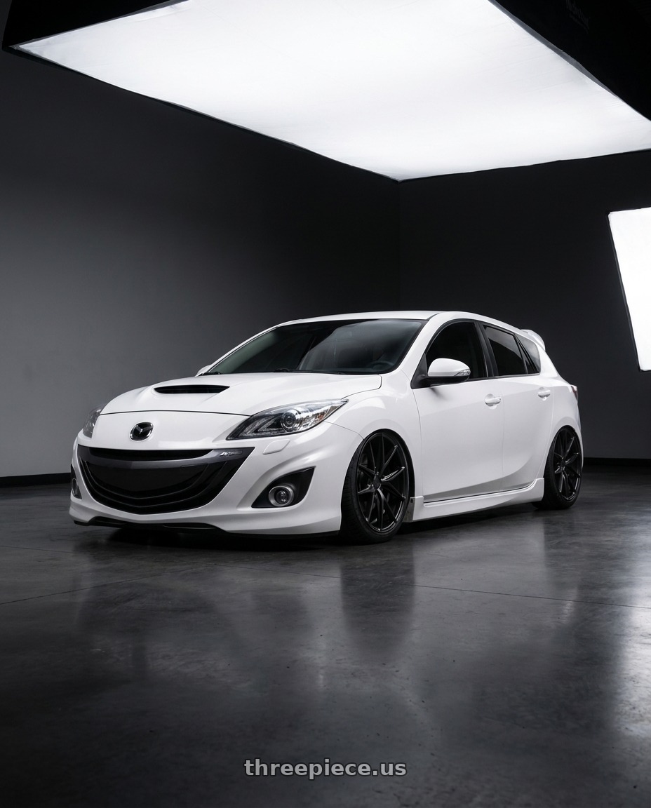 2012 Mazda Mazdaspeed3 with Niche 1PC M117 MISANO 5X114.3 18X8 +42 MATTE BLACK wheels