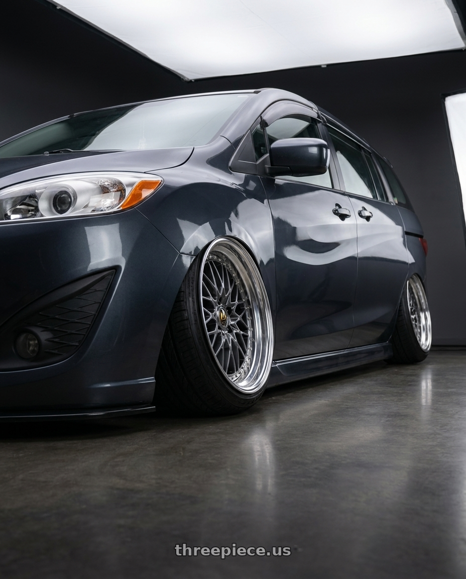 2012 Mazda 5 with Work Vs-Xv 5x100 18x10-37 A Disk Brilliant Silver Black wheels