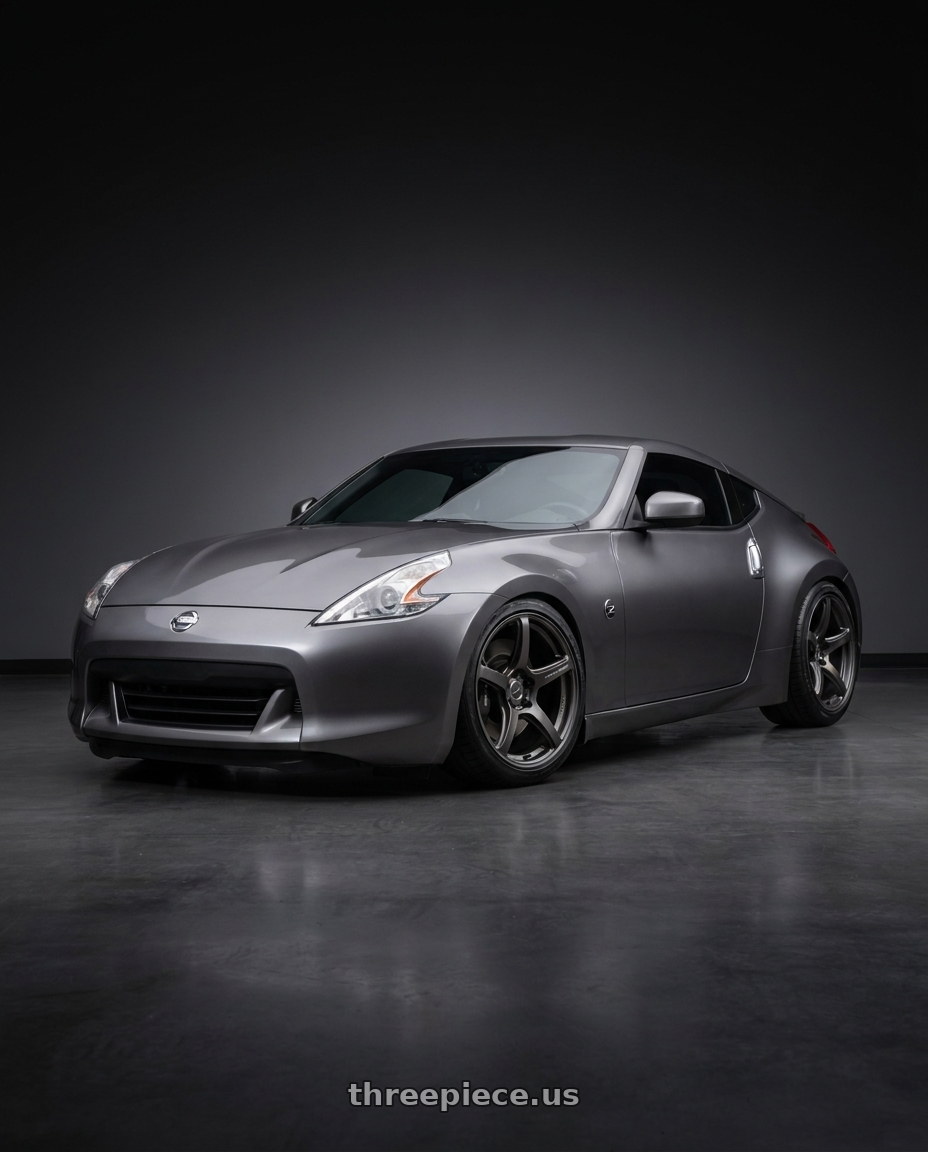 2009 Nissan 370 Z with Work Emotion T5r 5x114.3 19x10.5 +15 Matte Graphite wheels