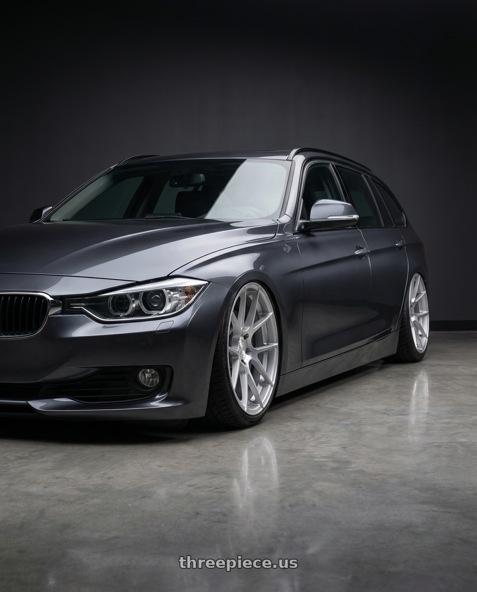 2016 BMW 3 Series F30 with Avant Garde Wheels M510 5X120 19x8.5 +15 Satin Silver wheels