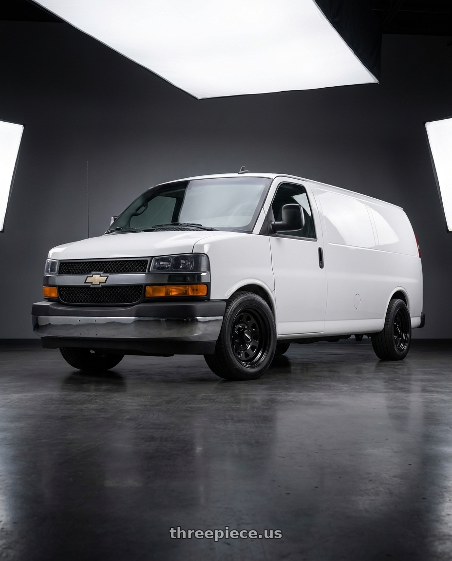 2014 Chevrolet Express 3500 with Vision HD 84H 8x165.1 16x7+0 Gloss Black wheels