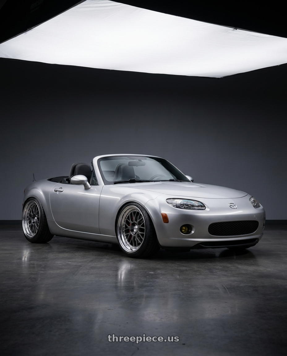 2007 Mazda Miata with Work Meister M1 3p 4x100 18x10.5+30 A Disk Matte Gunmetal wheels