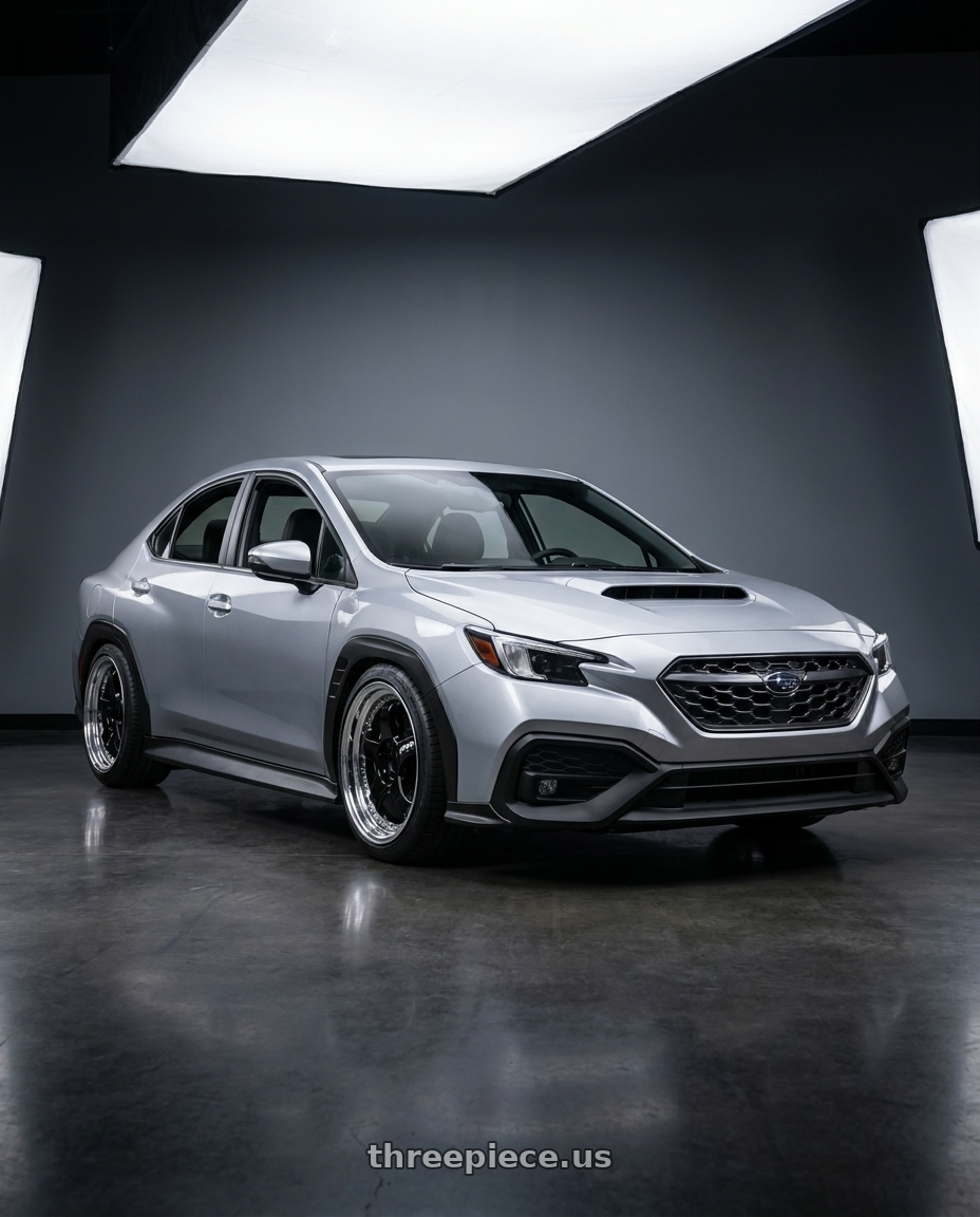 2026 Subaru, Wrx Limited, Ice Silver Metallic with Work Meister S1 3P 5x100 18x8.5+29 A Disk Black wheels