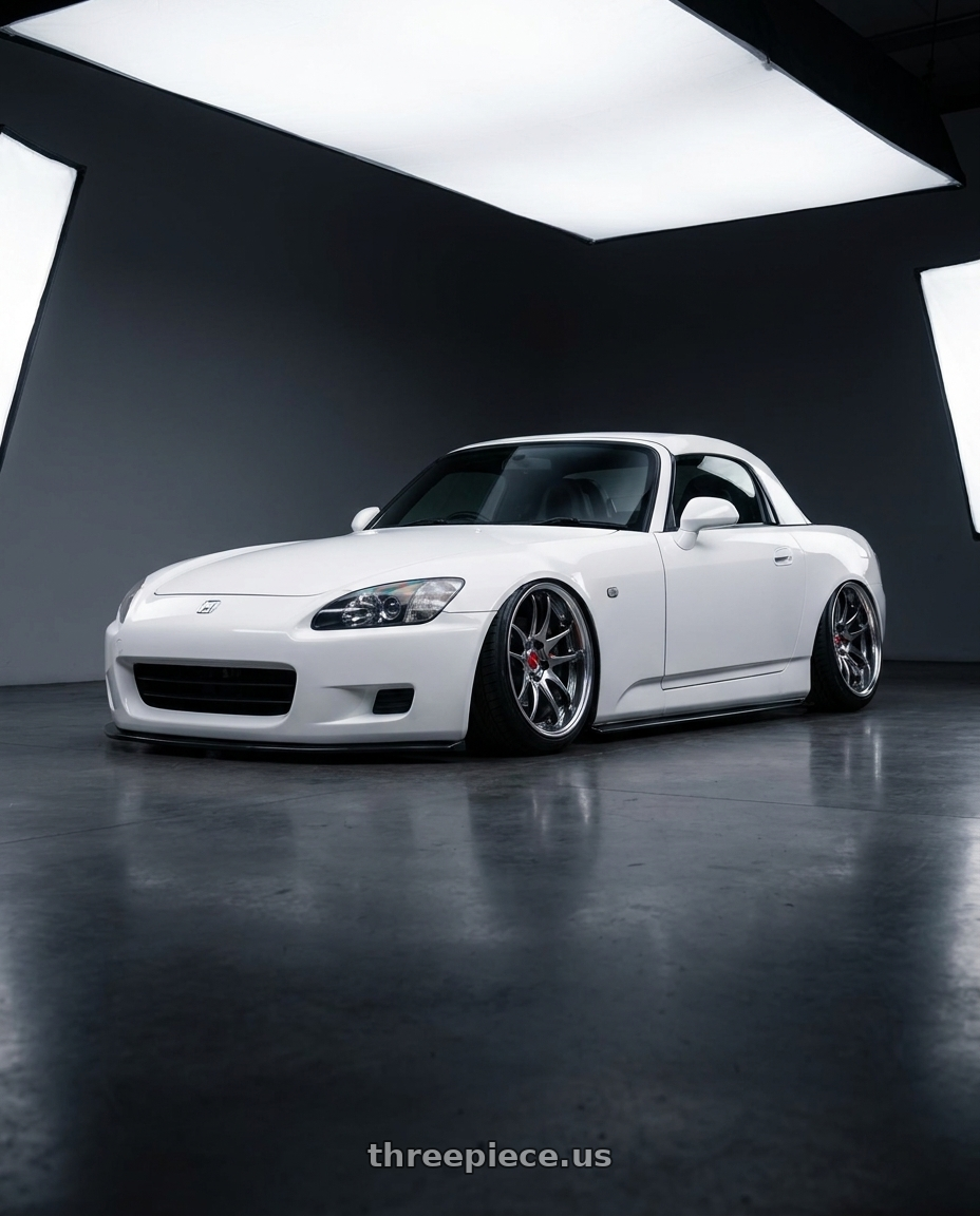 1999 honda s2000 ap 2 with Work Cr 2P 4x100 17x10.0 +0 GT Silver wheels