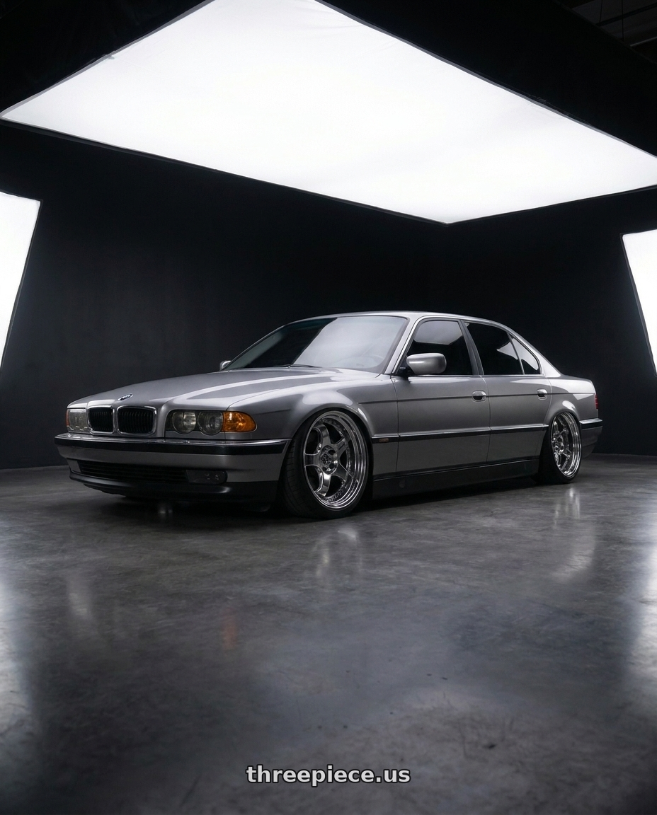 1997 BMW 740il with Work Meister S1 3P 5x120 19x8.5+12 R Disk Bright Buff Finish wheels