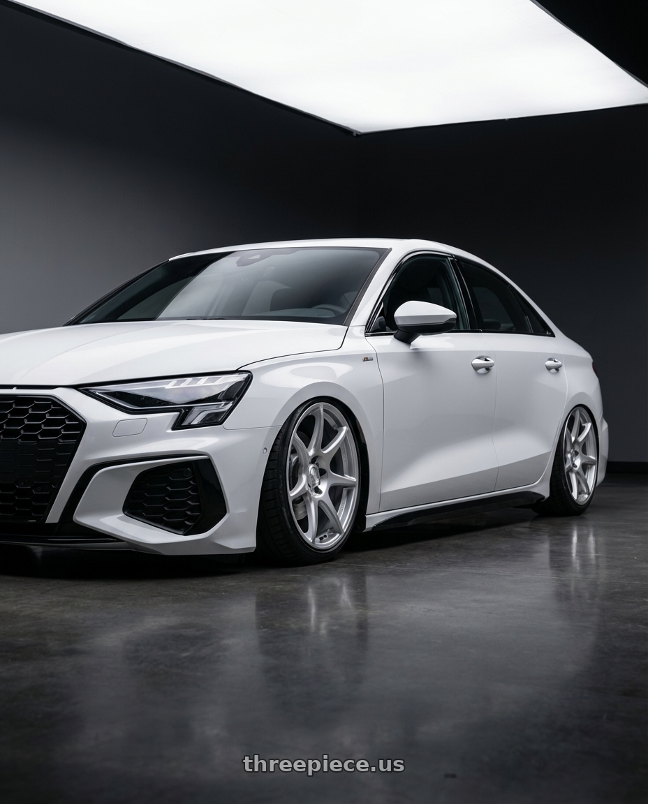 2024 Audi S3 8Y with Kansei K11S Tandem 5X112 19x9.5 22 Hyper Silver wheels