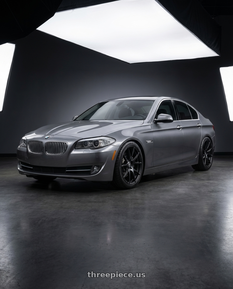 2016 BMW 5 Series F10 with Forgestar CF5V 5x120 19x9 +38 Satin Black wheels