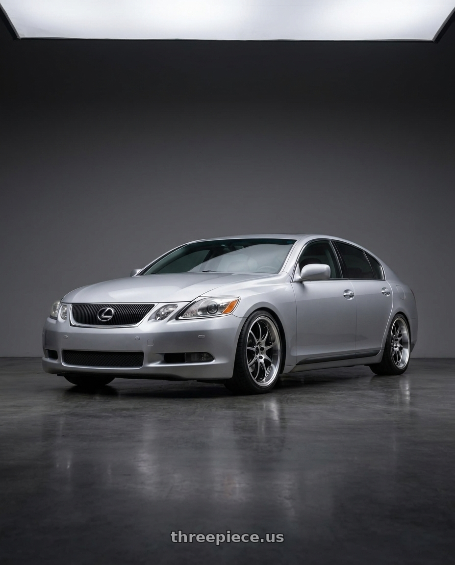 2006 Lexus gs300 with Work Emotion D9r 5x100 19x9.5 +38 Gt Silver Rim Cut wheels