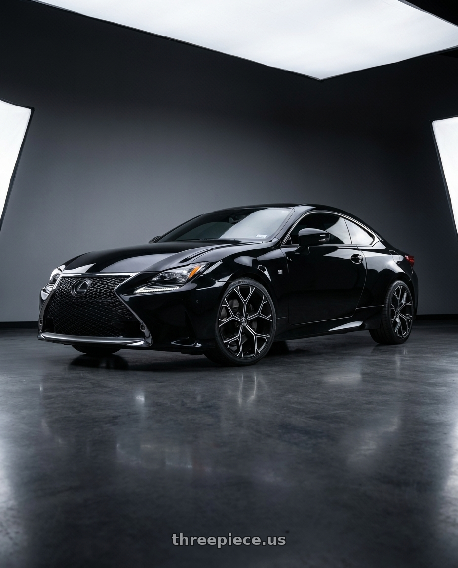 2016 Lexus Rc200t F Sport with Xcess 5 Flake 5x114.3 20x8.5 +35 Gloss Black Milled wheels