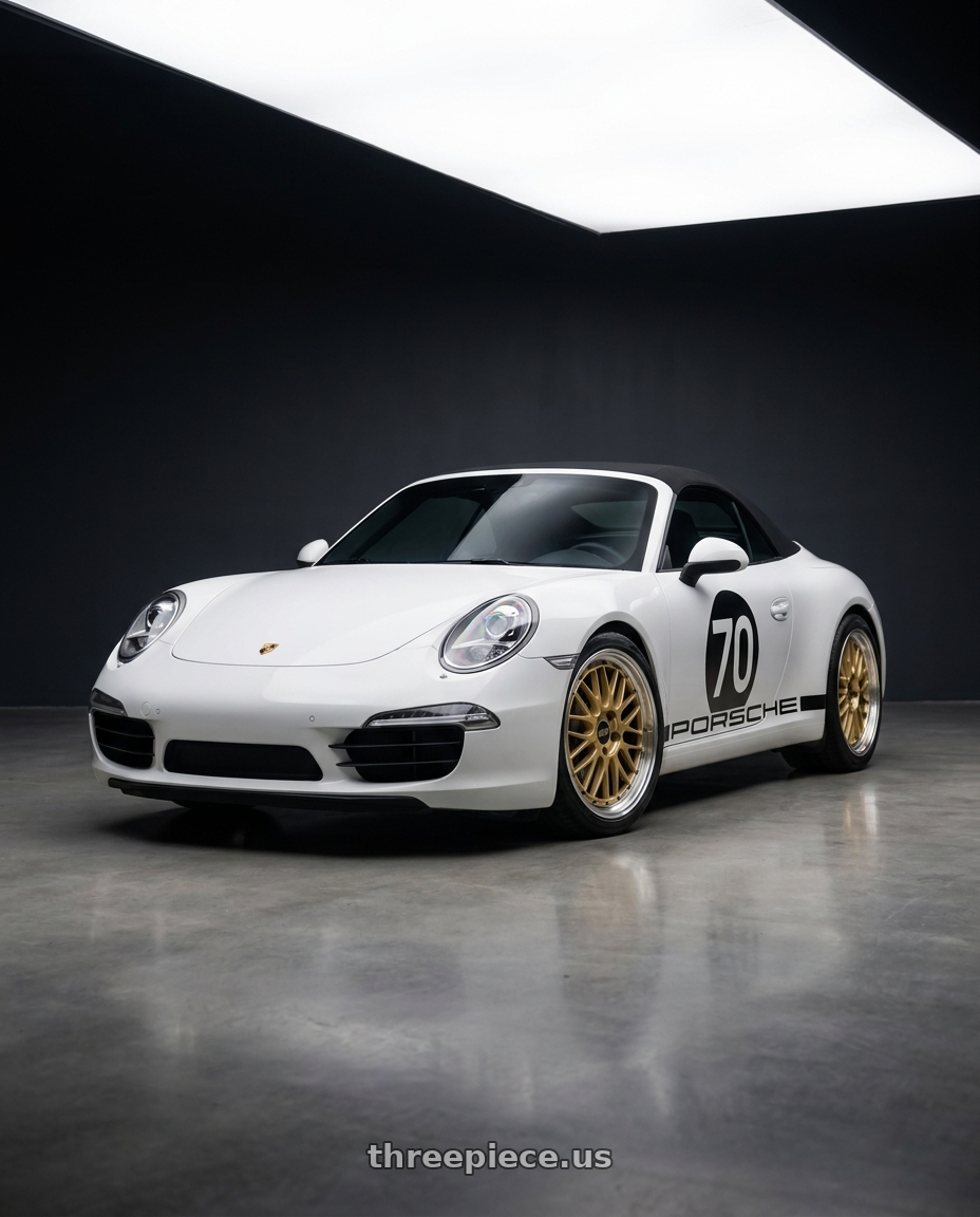 2012 Porsche 911 Carrera S with BBS LM 5x114.3 17x7.5+38 Gold wheels