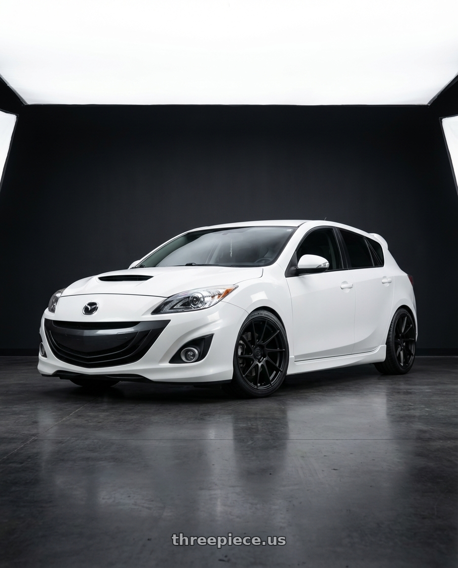 2012 Mazda Mazdaspeed3 with Aodhan AH09 5x114.3 18x8.5 +35 Matte Black wheels