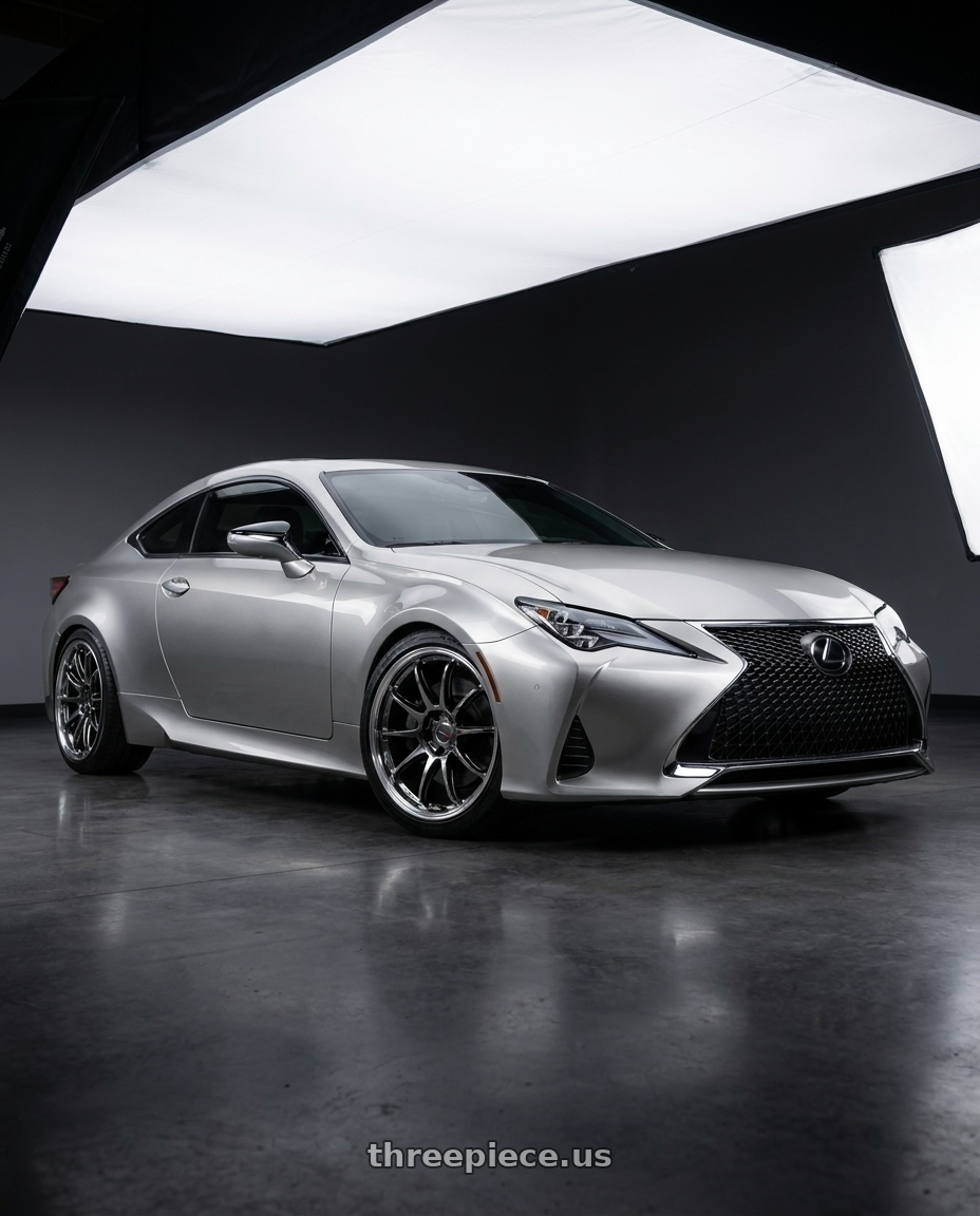 2020 Lexus RC300 Base AWD fitted with Work Emotion Zr10 5x114.3 19x8.5 +38 Glim Black Diamond Rim cut $610 wheels