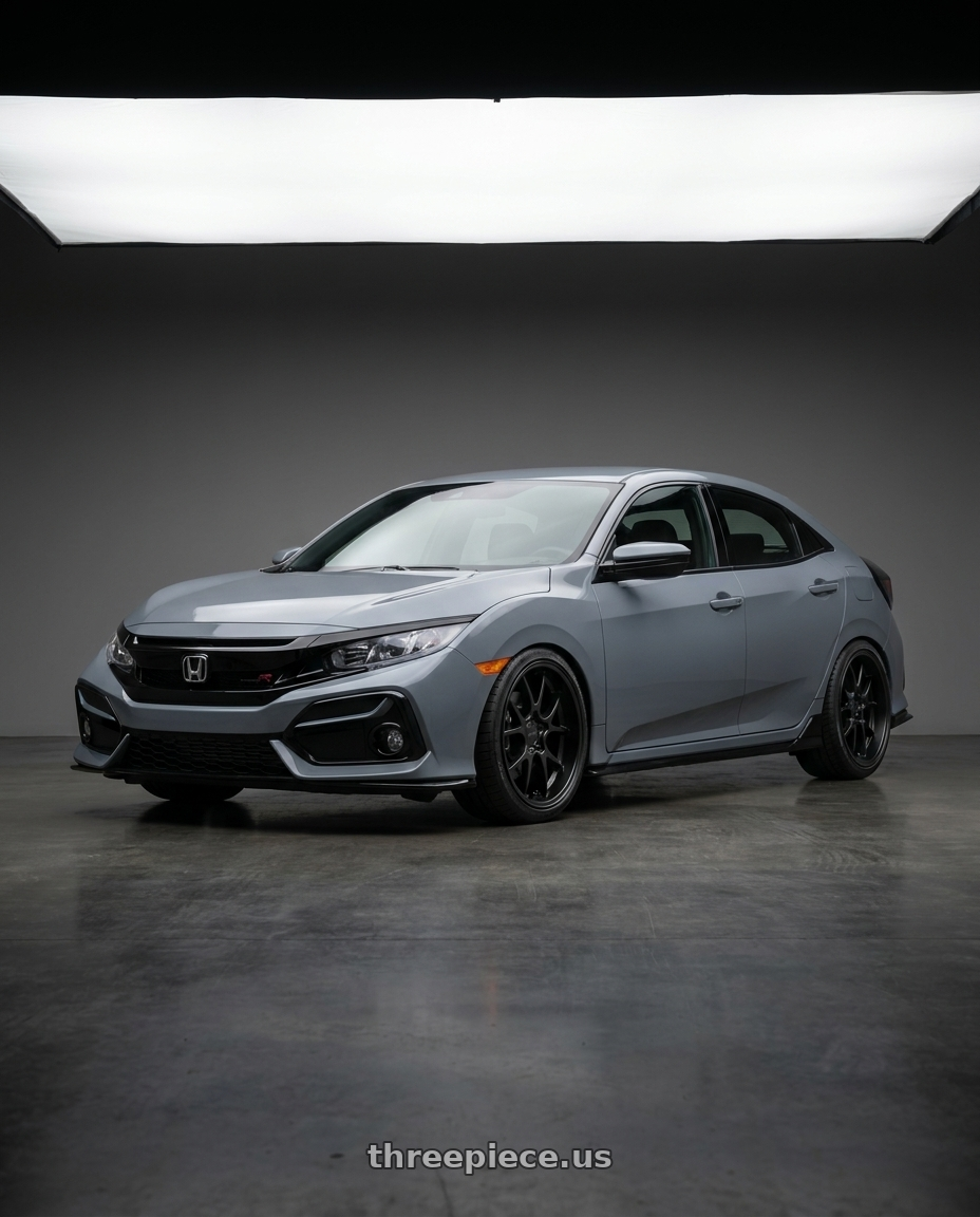 2021 Honda Civic Type R with Rotiform 207 5x120 18x9.5 +38 MATTE BLACK wheels
