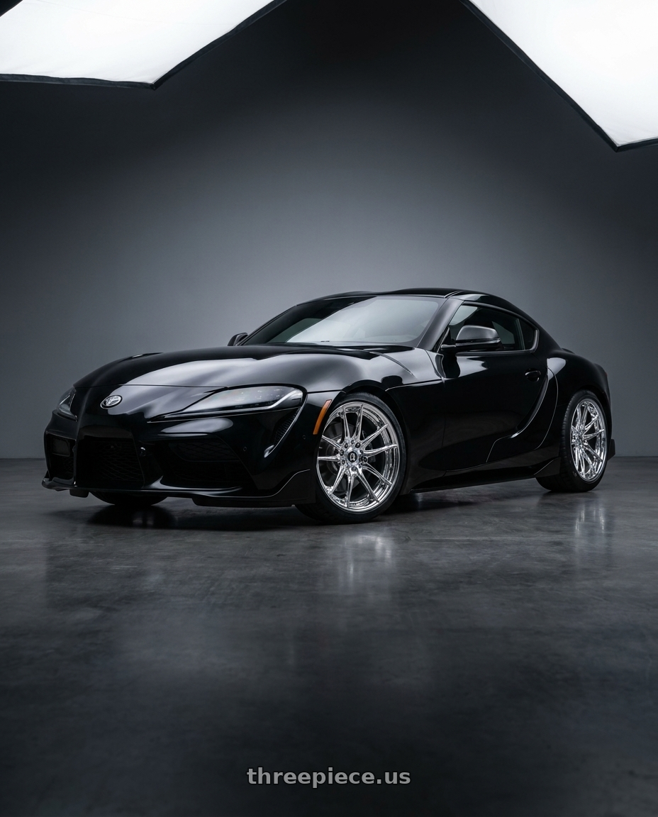 2021 Toyota GR Supra 3.0 Black  with HERITAGE WHEEL EBISU MONOC 5x112 20x9 +25 CHROME wheels