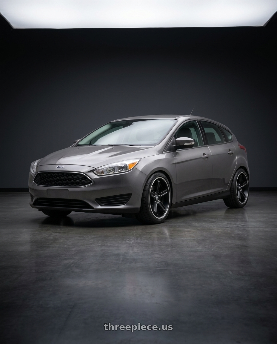 2017 Ford Focus with Motegi MR122 4X100/4X114.3 18X9 +45 SATIN BLACK W/ MACHINED STRIPE wheels