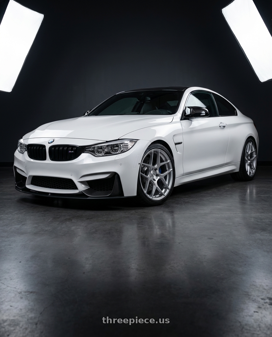 2018 BMW M4 F82 with Aodhan AFF2 5x120 19x8.5+35 Gloss Silver Machined Face wheels