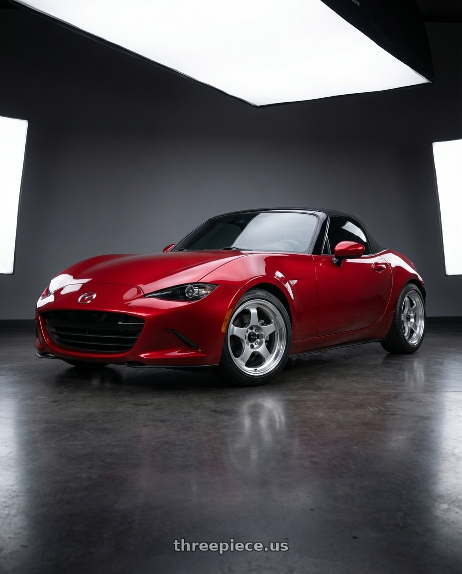 2016 Mazda Miata with Vors SP1 4x100/4x114.3 16x7  +38 Silver Machine Face Lip wheels
