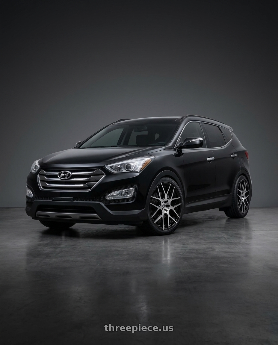 2014 HYUNDAI SANTAFE with CAPRI LUXURY C0136 5x114.3 22x9+35 POLISH/BLACK wheels