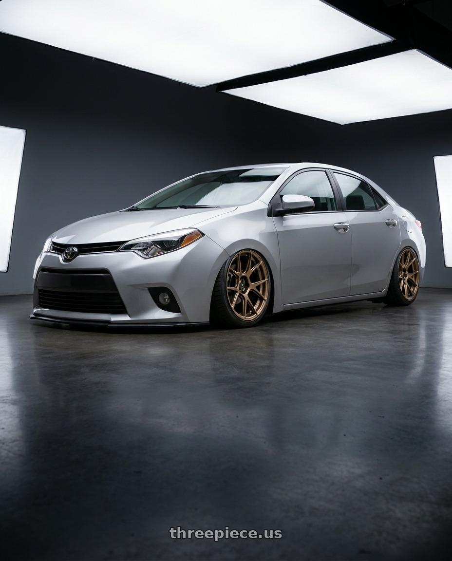 2015 Toyota corolla s with Konig Ampliform 5x120 19x10+28 Gloss Bronze wheels