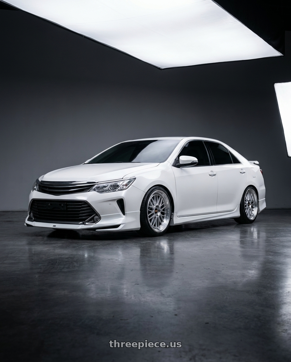 2017 Toyota XV55 White Color ，With Modellista Body Kit  with BBS LM 5x114.3 19x8.5+43 Diamond Silver wheels