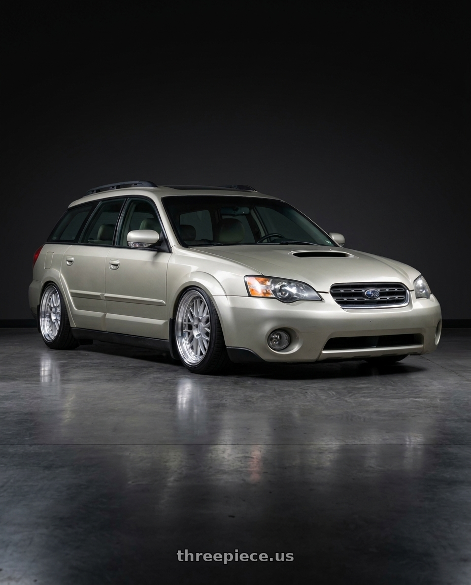 2007 Subaru Outback XT Limited with Aodhan AH02 5x100 18x8.5+35 Silver w/ Machined Lip wheels