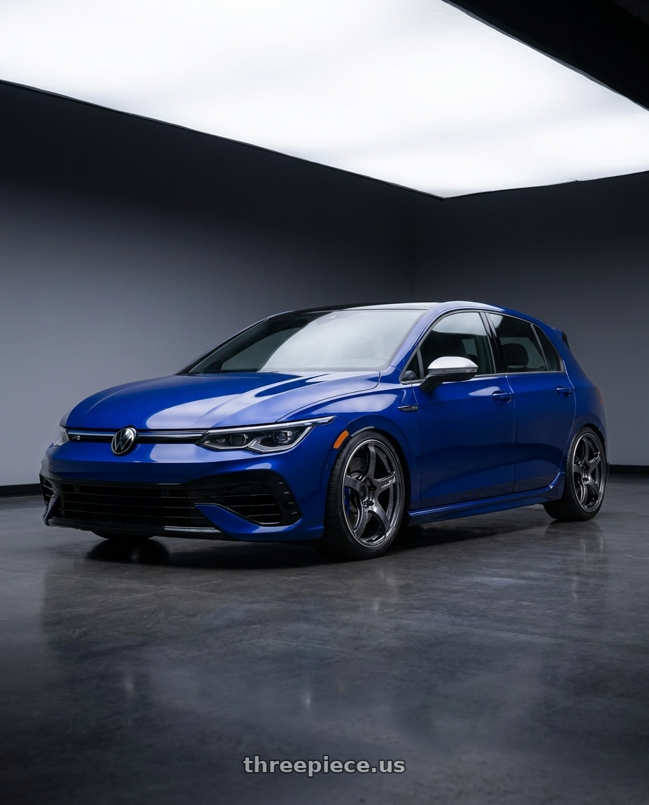 2022 Volkswagen Golf r with Advan Racing TC4 5x112 18x8.5 +45 RACING GUNMETALLIC & RING wheels