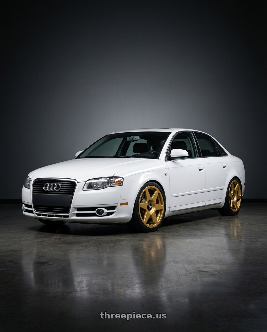 2010 Audi A4 B7 with fifteen52 TARMAC EVO 5x112 / 5x120 18x8.5 +35 GOLD (GLOSS GOLD) wheels