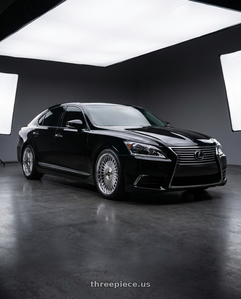 2014 Lexus LS460L with Work Emitz Black Polish 5x100 19x9.0 +22 wheels