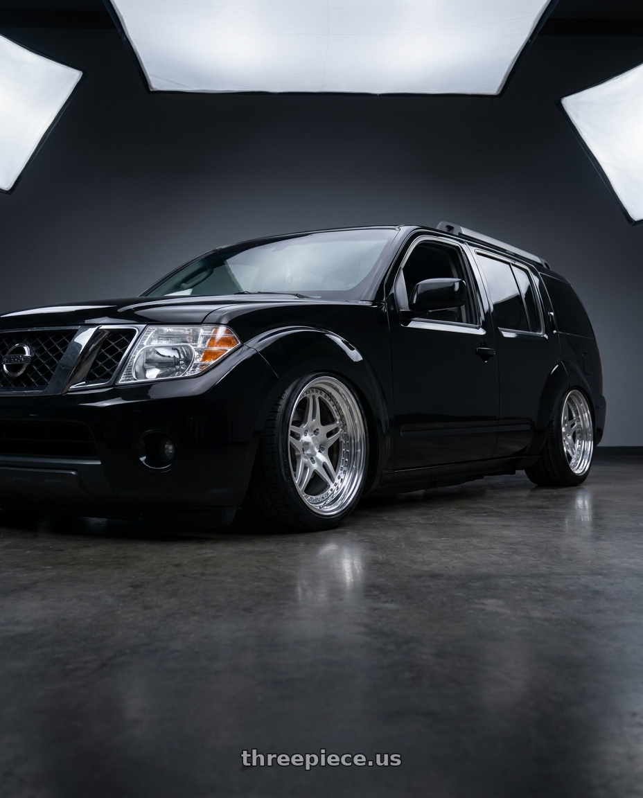 2011 Nissan Pathfinder Black with CCW SA52 6x114.3 16x7 +38 Polished wheels