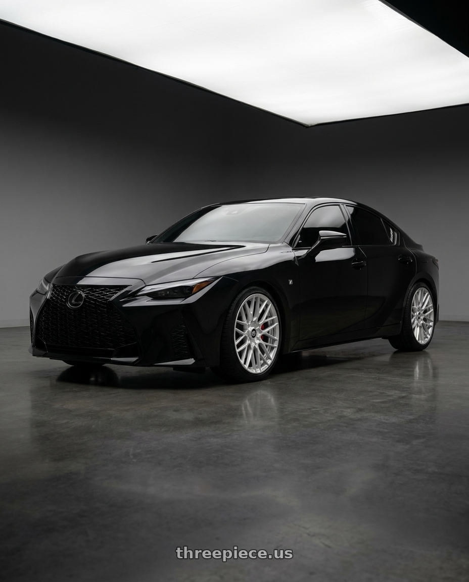 2022 Lexus is350 awd f with Rotiform 1PC R140 RSE 5X114.3/5X120 18X9.5 +35 GLOSS SILVER wheels
