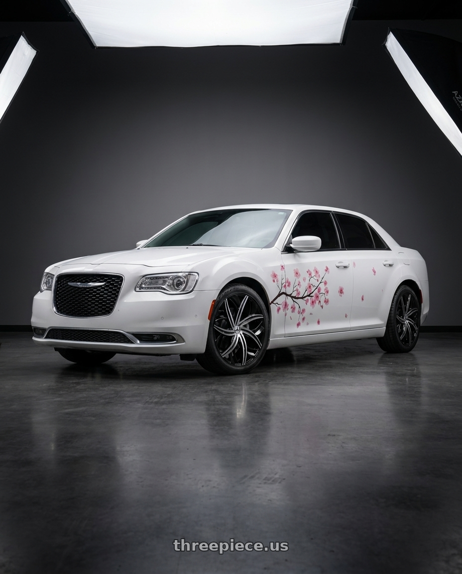 2022 Chrysler 300 with Azara AZA-541 5x112/5x114.3 22x8.5 +38 Gloss Black & Machined wheels