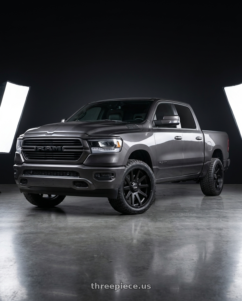 2021 Ram 1500 Laramie with Ion Type 143 6x139.7 20x10-19 Matte Black wheels