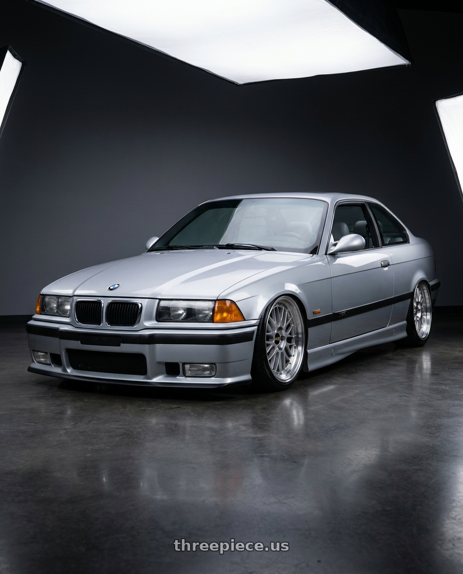 1997 bmw e36 with BBS LM 5x120 19x11.0+37 Diamond Silver wheels