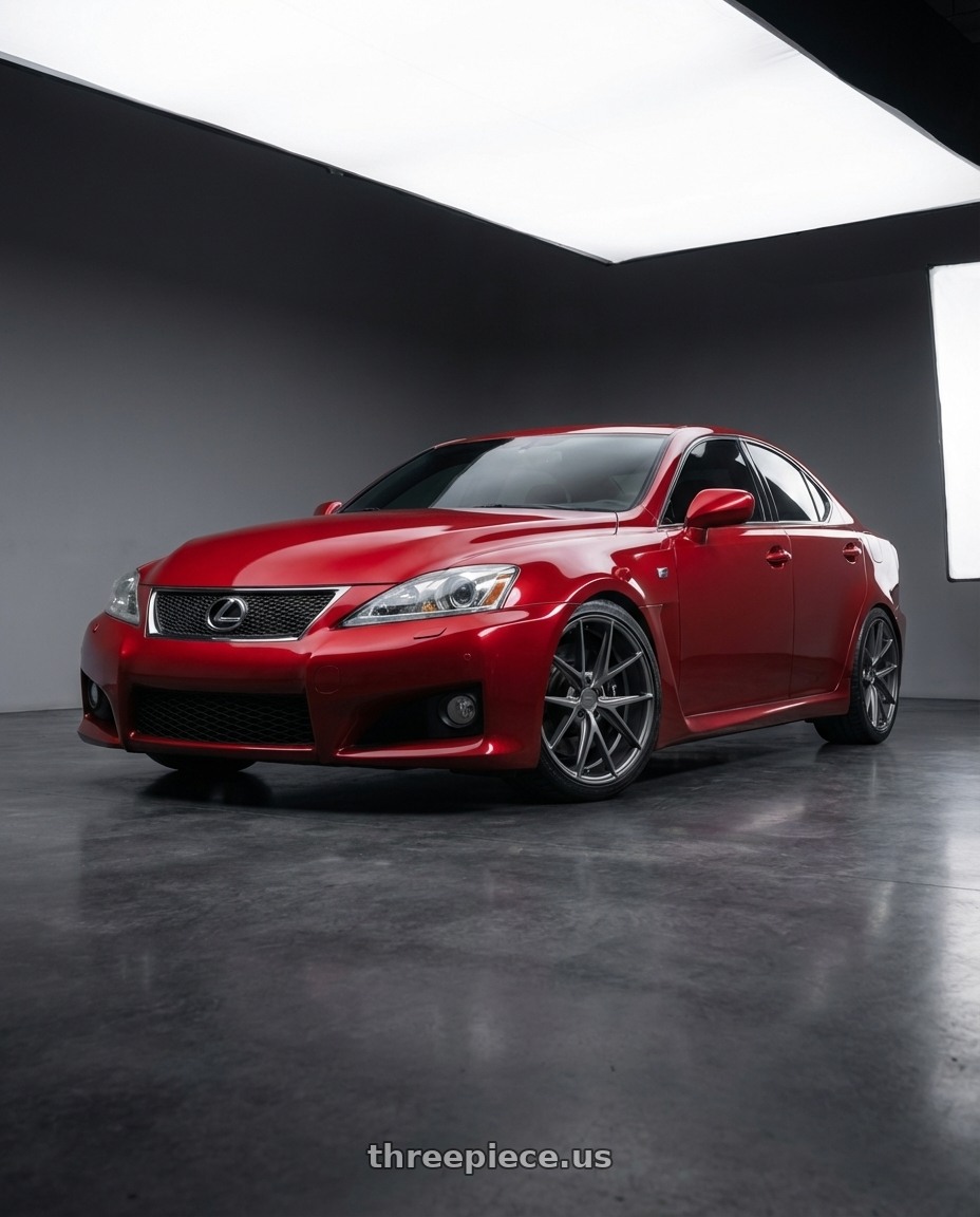 2012 Lexus IS-F with Niche 1PC M116 MISANO 5X114.3 19X8.5 +45 MATTE GUN METAL wheels