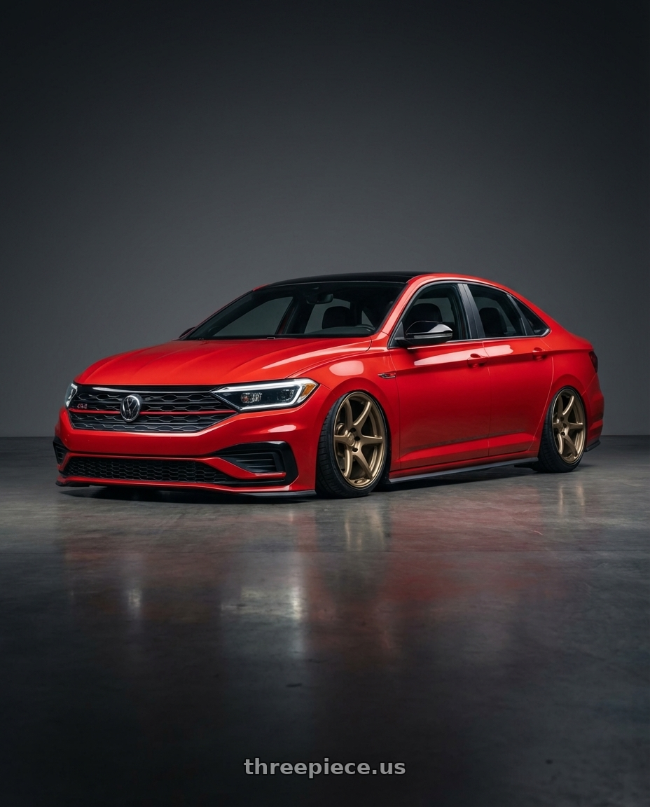 2023 Volkswagen Jetta GLI MK7 with Kansei K11B Tandem 5X112 19x10.5 22 Bronze wheels