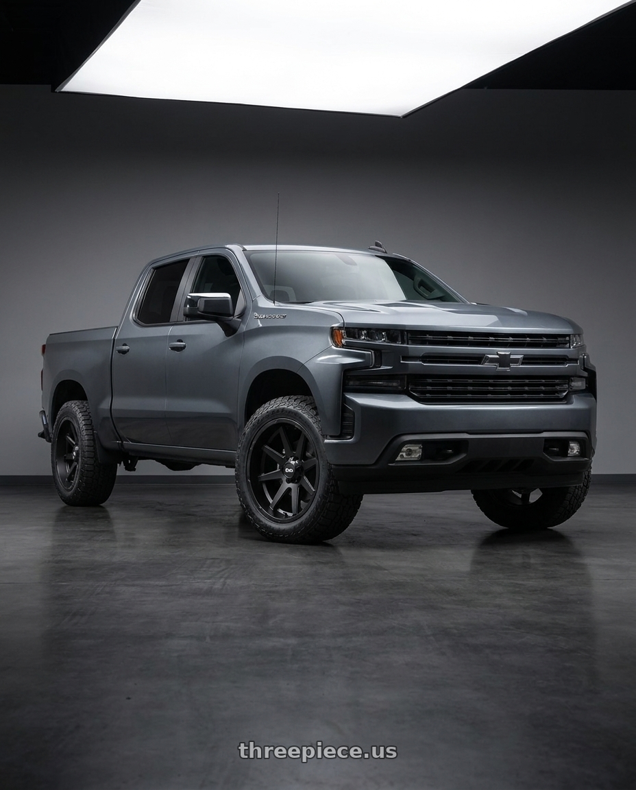 2021 Chevrolet Silverado 1500 LT with Ion Type 143 6x139.7 20x9+0 Matte Black wheels