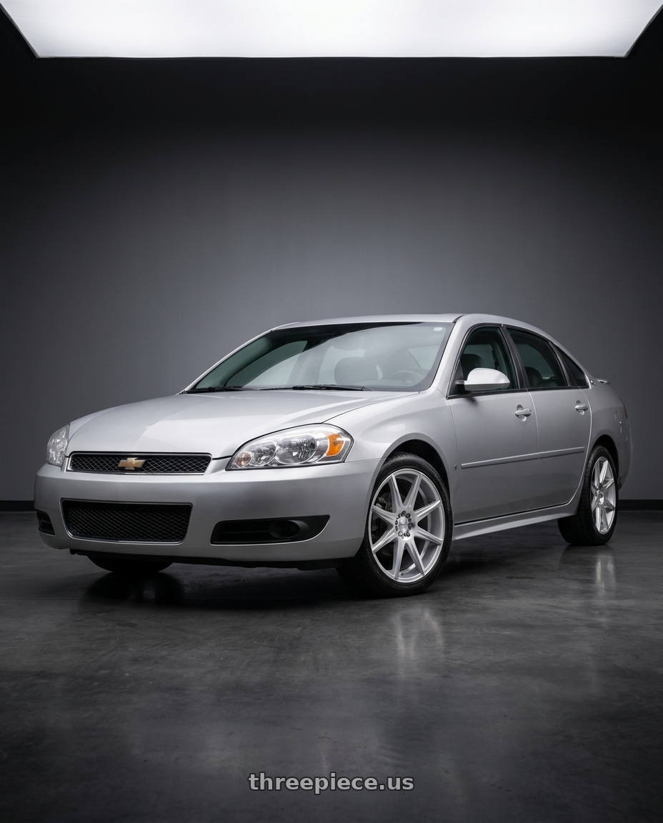 2009 chevy impala ltz with RAVETTI M9 4X100/4X114.3 17x7.5 +40 SILVER MACHINED wheels