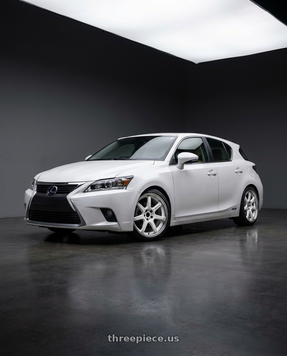 2016 Lexus CT200H with Work T7r 2P 5x100 18x8 +38 WHITE wheels