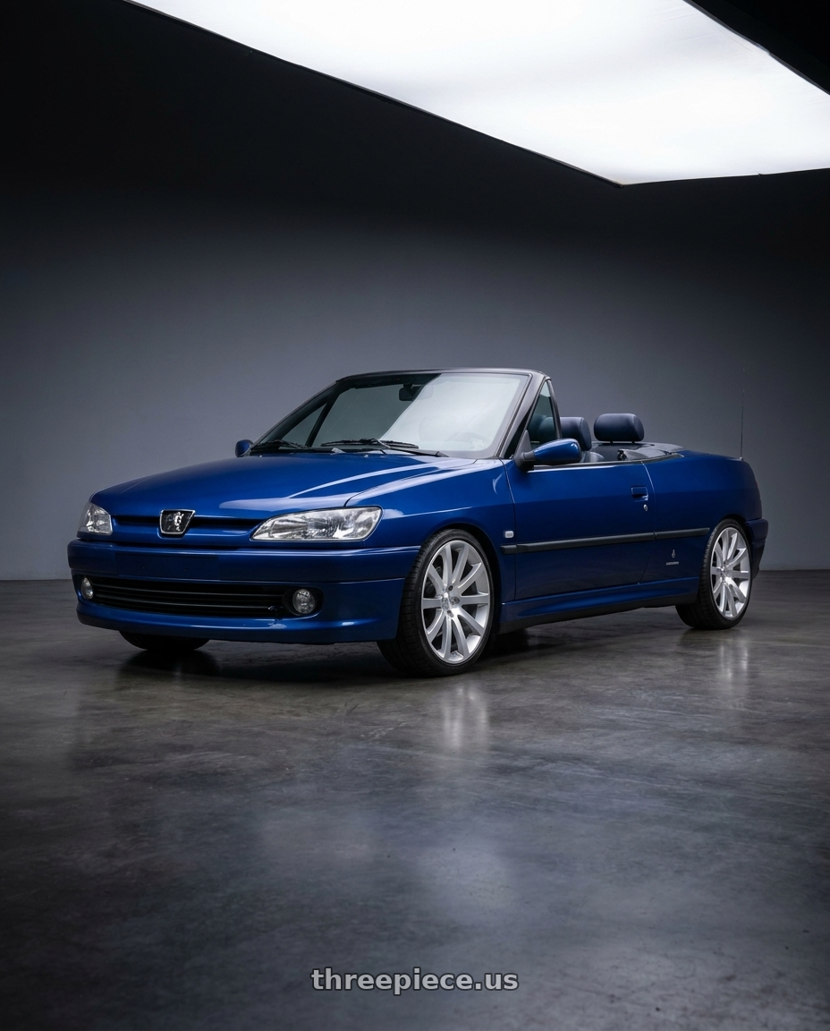 1996 Peugeot 306 Cabriolet (N3)  , Royal Blue with OE Wheels CL02 5x115 22x9+18 Silver wheels
